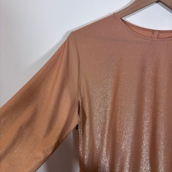 SKIMS Shimmer Long Sleeve Bodysuit Ochre Size 4x NEW with tags Thong - Picture 7 of 16